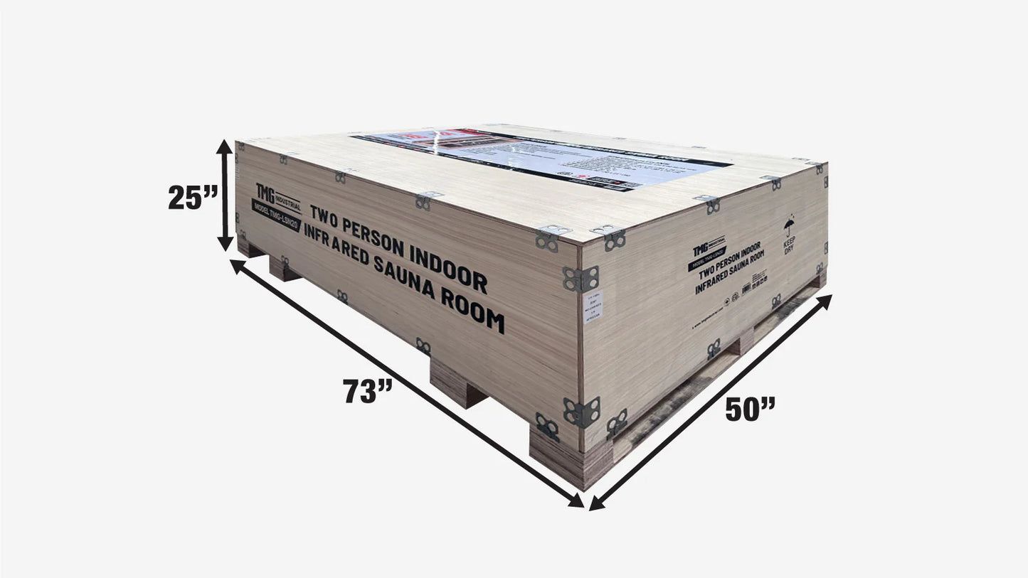 TMG LIVING 2 Person Indoor FAR Infrared Sauna Room, Natural Canadian Hemlock, Bluetooth Speakers, Tempered Glass Door, TMG-LSN20